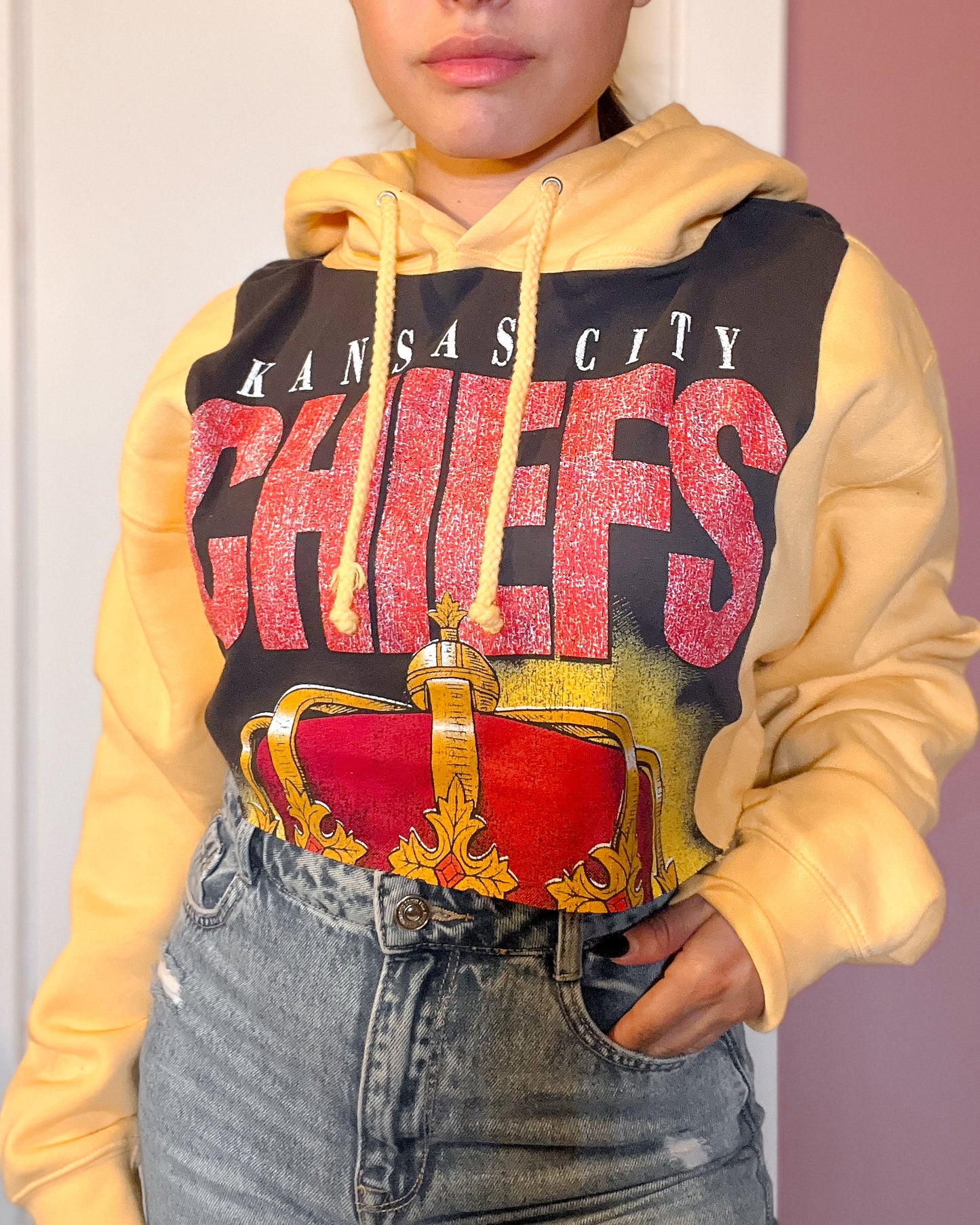 Kansas City Chiefs| NFL | Cropped reworked hoodie