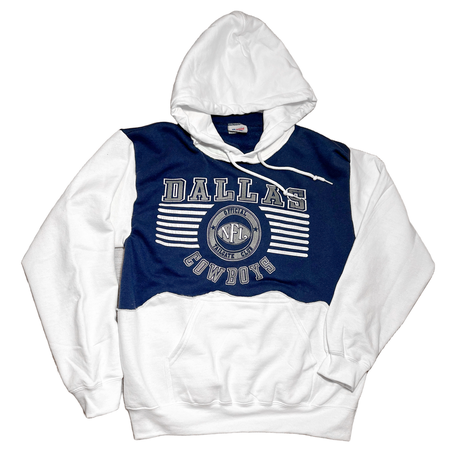 Dallas Cowboys, NFL scalloped bottom hoodie rework