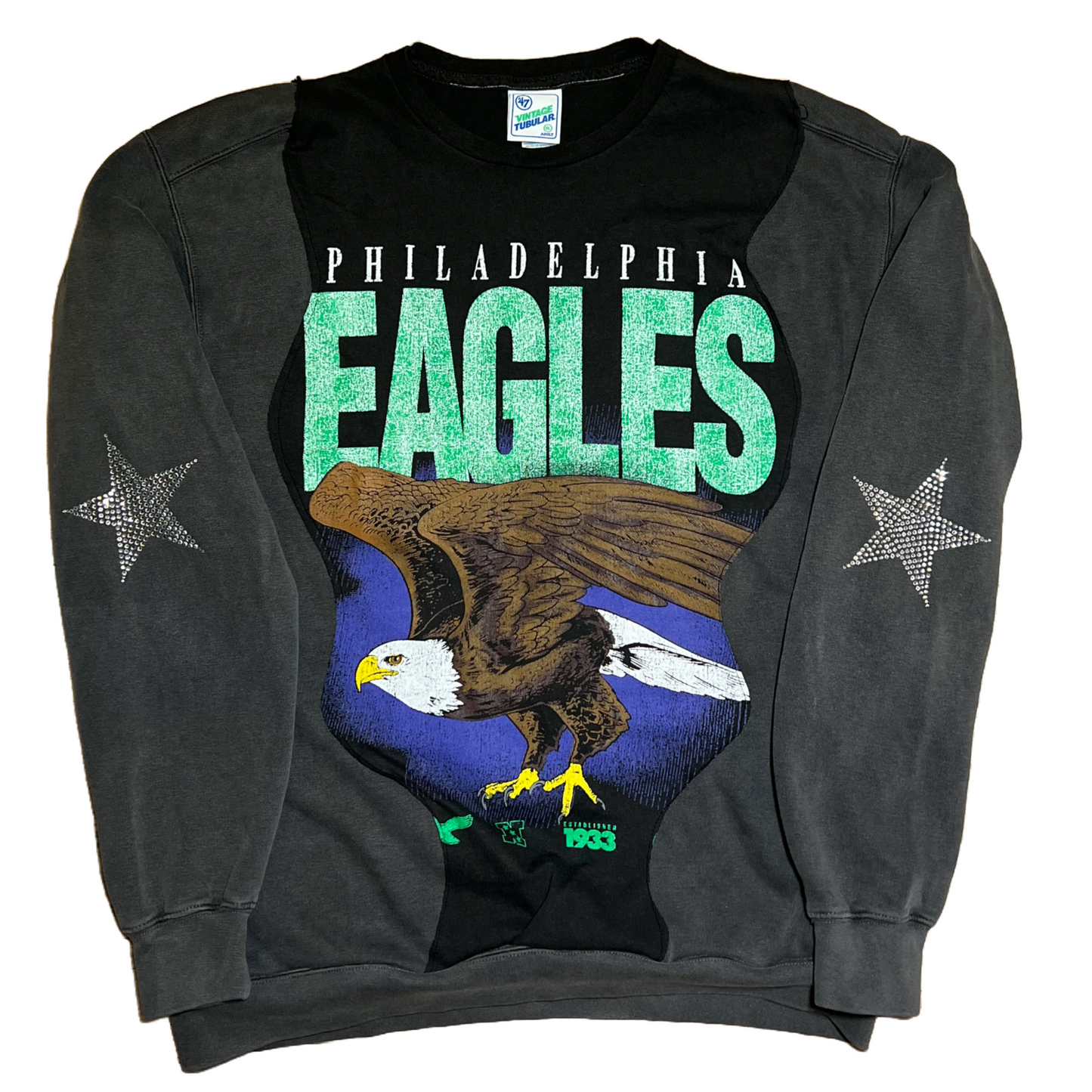 Philadelphia, Eagles | NFL | Wavy detailed front and back studded crewneck