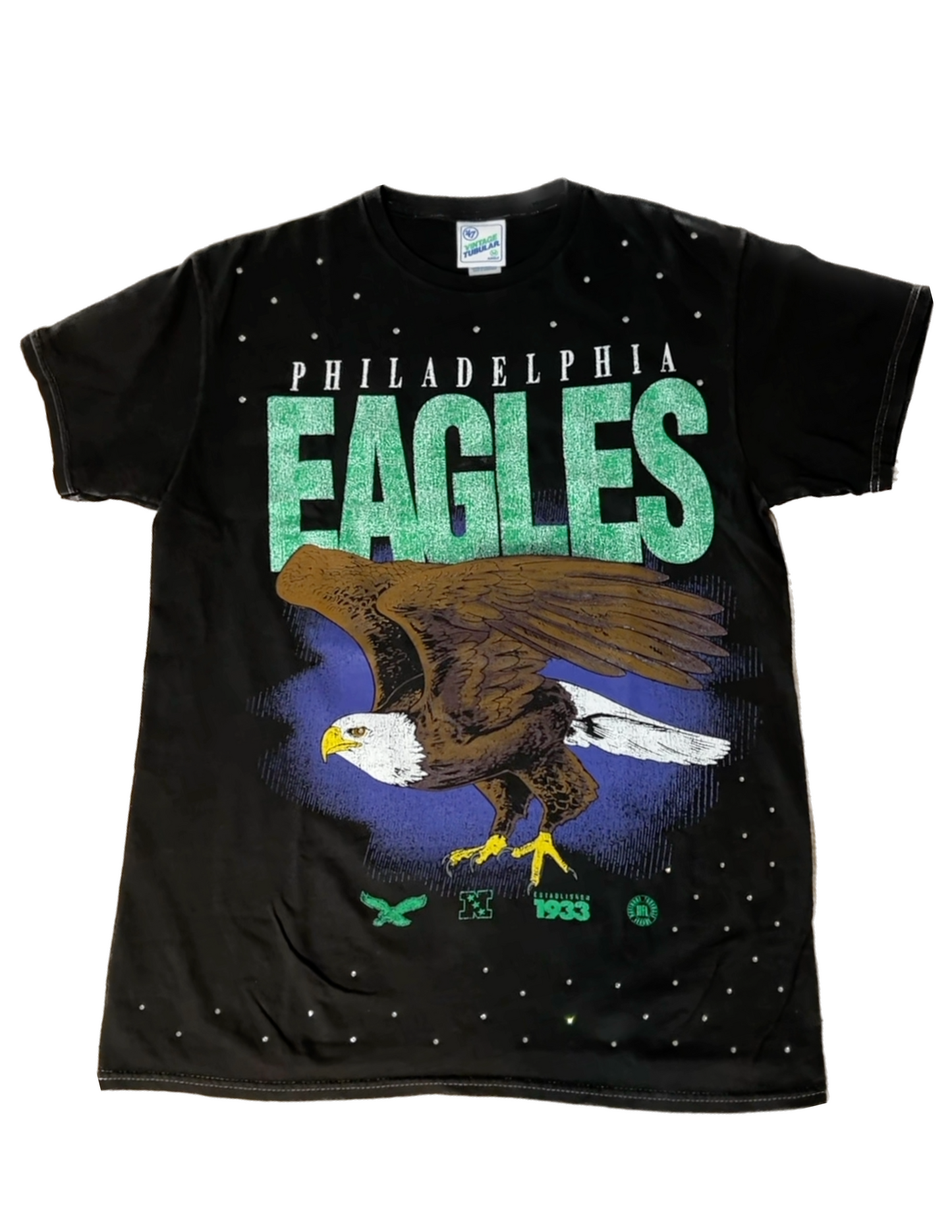 Philadelphia Eagles, NFL one of a kind vintage tee with crystal front design